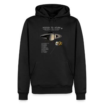 Cassini-Huygens Visite sihrt - La Grande Finale - Sweat à capuche Premium bio Homme - noir - Devant - Nico (187cm)