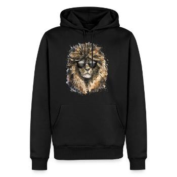 Leo Le Roi Lion T-shirt - Sweat à capuche Premium bio Homme - noir - Devant - Nico (187cm)