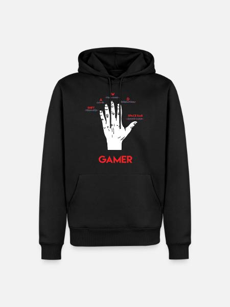 Gamer T-shirt Gamers handback - Sweat à capuche Premium bio Homme - noir