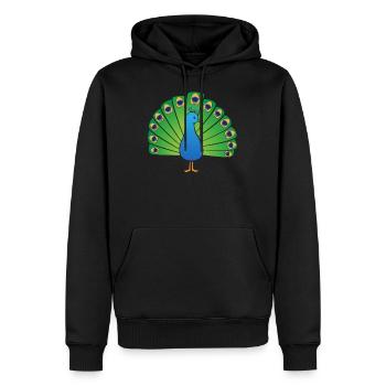 Paon coloré: né pour se démarquer! Cadeau d'oiseau - Sweat à capuche Premium bio Homme - noir - Devant - Nico (187cm)