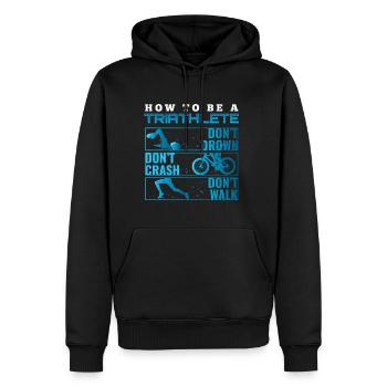Triathlon cadeau T-shirt Evolution hommes - Sweat à capuche Premium bio Homme - noir - Devant - Nico (187cm)