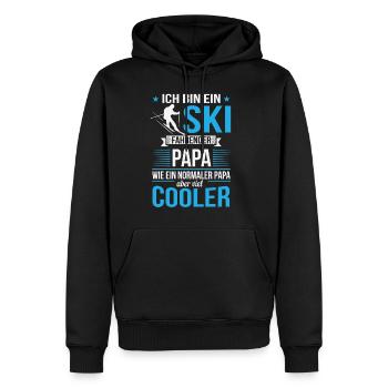 Ski fahrender Papa/Vater - Männer Premium Bio Hoodie - Schwarz - Vorne - Nico (187cm)