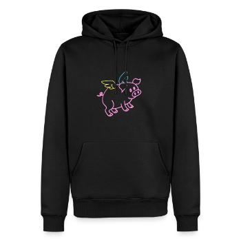 Fliegendes Schwein Tshirt Lustiges Geschenk - Männer Premium Bio Hoodie - Schwarz - Vorne - Nico (187cm)