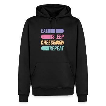 Fromage T-Shirt Cheese Lovers Cadeau Drôle Retro - Sweat à capuche Premium bio Homme - noir - Devant - Nico (187cm)