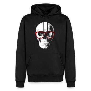 Nerd totenkopf für Geeks - Männer Premium Bio Hoodie - Schwarz - Vorne - Nico (187cm)