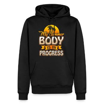 Mon corps d'été est en cours Fitness Sport Muscle - Sweat à capuche Premium bio Homme - noir - Devant - Nico (187cm)
