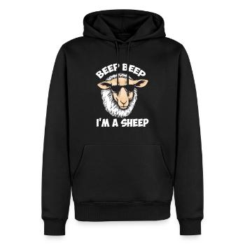 Bip Bip Je suis un mouton - Lunettes de troupeau de moutons - Sweat à capuche Premium bio Homme - noir - Devant - Nico (187cm)