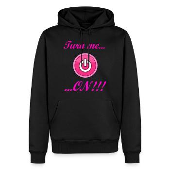 Turn me ON! Tolle Geschenkidee bzw. Geschenk! - Männer Premium Bio Hoodie - Schwarz - Vorne - Nico (187cm)