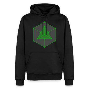 Enlightened Logo Portale - Männer Premium Bio Hoodie - Schwarz - Vorne - Nico (187cm)