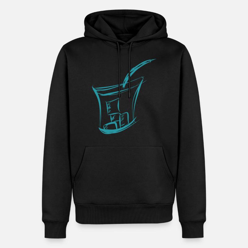 Drink Eiswuerfel Sommer - Männer Premium Bio Hoodie - Schwarz