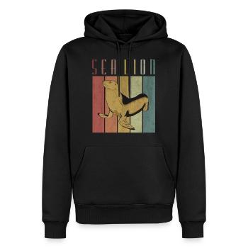 sceau - Sweat à capuche Premium bio Homme - noir - Devant - Nico (187cm)