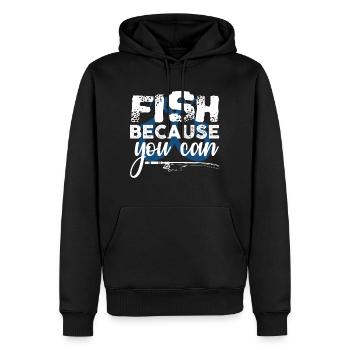 Angel Design Angler Angeln Fischen Rute Geschenk - Männer Premium Bio Hoodie - Schwarz - Vorne - Nico (187cm)