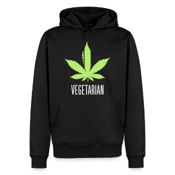 Cannabis Marihuana Vegetarier Gras Dope Hanf Blatt - Männer Premium Bio Hoodie - Schwarz - Vorne - Nico (187cm)