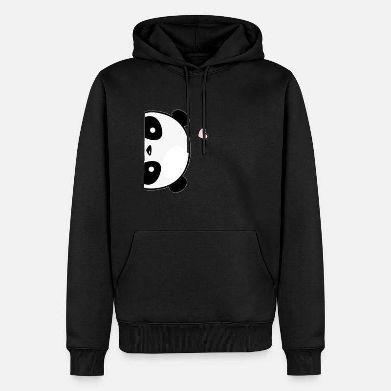 Amour mignon de panda - Sweat à capuche Premium bio Homme - noir