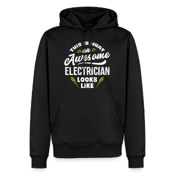 This Is What An Awesome Electrician Looks Like - Men’s Premium Organic Hoodie - black - Front - Nico (187cm)