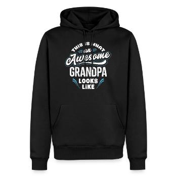 This Is What An Awesome Grandpa Looks Like - Men’s Premium Organic Hoodie - black - Front - Nico (187cm)