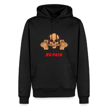 Cadeau d'haltères de musculation drôle de musculation - Sweat à capuche Premium bio Homme - noir - Devant - Nico (187cm)