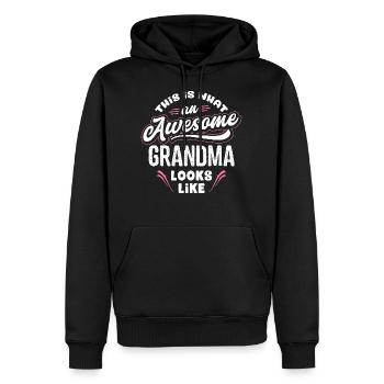 C'est ce à quoi ressemble une grand-mère géniale - Sweat à capuche Premium bio Homme - noir - Devant - Nico (187cm)