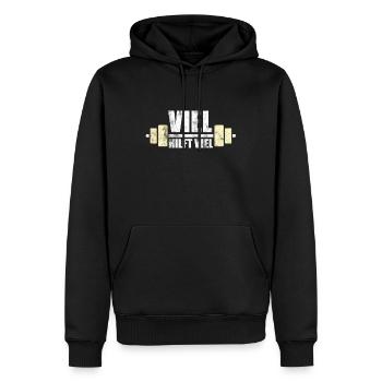 Bodybuilding - Beaucoup aide beaucoup - Sweat à capuche Premium bio Homme - noir - Devant - Nico (187cm)
