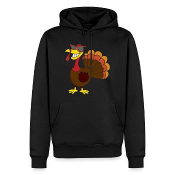 Thanksgiving Erntedankfest Truthahn Pute Pilger - Männer Premium Bio Hoodie - Schwarz - Vorne - Nico (187cm)