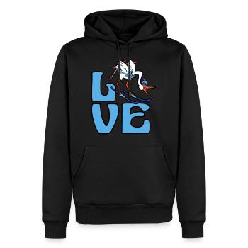 Skieur cigogne ski sport d'hiver neige - Sweat à capuche Premium bio Homme - noir - Devant - Nico (187cm)