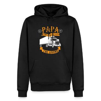 papa trucker lkw fahrer dad geschenk - Männer Premium Bio Hoodie - Schwarz - Vorne - Nico (187cm)