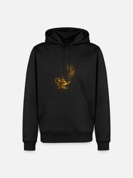 Aladdin Arabe Doré Doré - Or - Sweat à capuche Premium bio Homme - noir