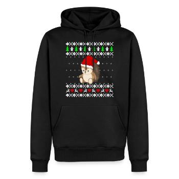 Hérisson doux cadeau de Noël moche - Sweat à capuche Premium bio Homme - noir - Devant - Nico (187cm)