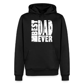 FATHER BEST DAD EVER T-SHIRT - Men’s Premium Organic Hoodie - black - Front - Nico (187cm)