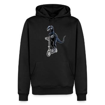 Elektroroller E-Roller Dino Raptor Geschenkidee - Männer Premium Bio Hoodie - Schwarz - Vorne - Nico (187cm)