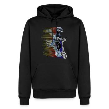 Escooter Electroroller E-Roller Raptor Bestseller - Männer Premium Bio Hoodie - Schwarz - Vorne - Nico (187cm)