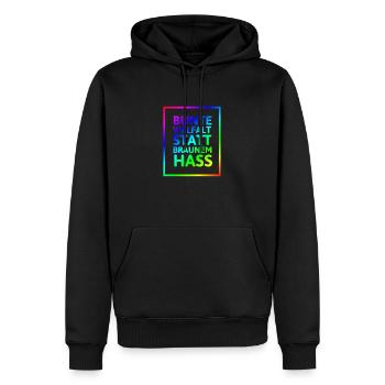 Racisme Droits de l’homme Antifa Fascisme - Sweat à capuche Premium bio Homme - noir - Devant - Nico (187cm)