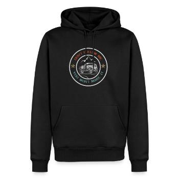 Don t Follow Me You Won't Make It T Shirt - Men’s Premium Organic Hoodie - black - Front - Nico (187cm)