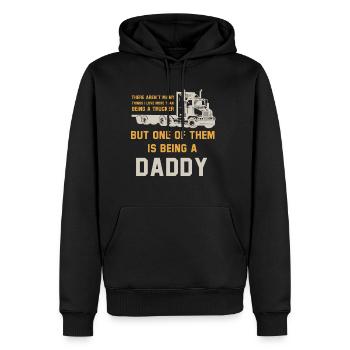 Trucker LKW Fahrer Fernfahrer Lastwagen Geschenk - Männer Premium Bio Hoodie - Schwarz - Vorne - Nico (187cm)