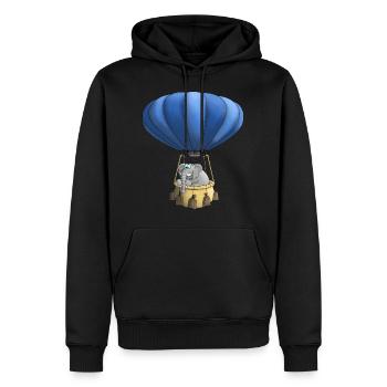 Balloon Cartoon - Montgolfière - Sweat à capuche Premium bio Homme - noir - Devant - Nico (187cm)
