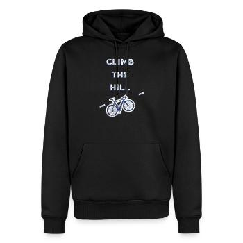 Vélo de route vélo cadeau cycliste sur route tour de montagne - Sweat à capuche Premium bio Homme - noir - Devant - Nico (187cm)