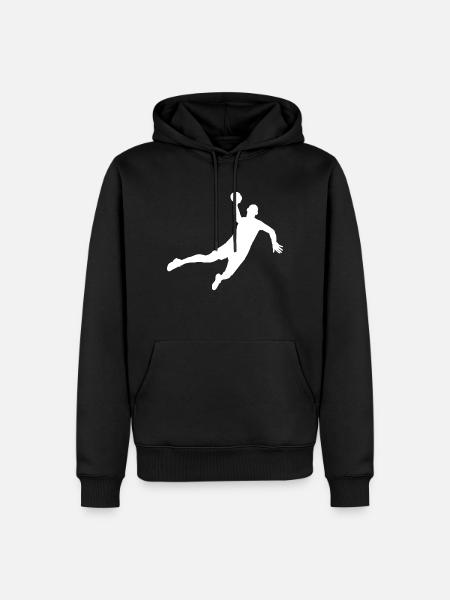 white handball - Men’s Premium Organic Hoodie - black