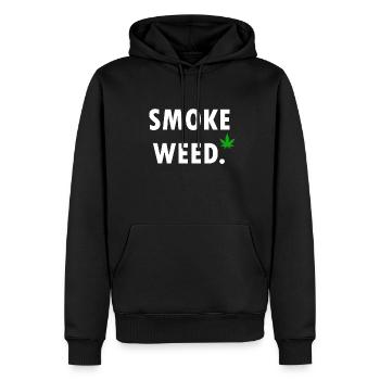 Cannabis rauchen Grinder Weed kiffen Gras Geschenk - Männer Premium Bio Hoodie - Schwarz - Vorne - Nico (187cm)