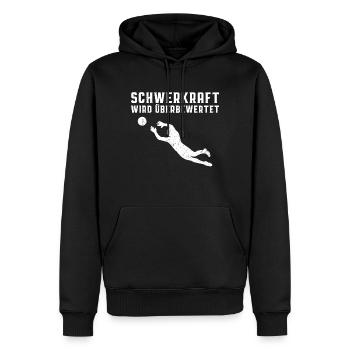 Torwart Schwerkraft Fussball Geschenk - Männer Premium Bio Hoodie - Schwarz - Vorne - Nico (187cm)
