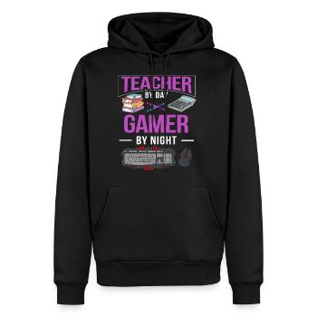 Cadeau de joueur d'ordinateur de jeu d'enseignant Gamer - Sweat à capuche Premium bio Homme - noir - Devant - Nico (187cm)