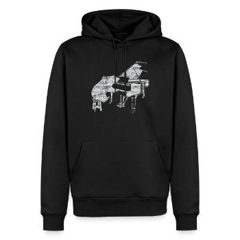 Piano Ours Piano De Musique - Sweat à capuche Premium bio Homme - noir - Devant - Nico (187cm)