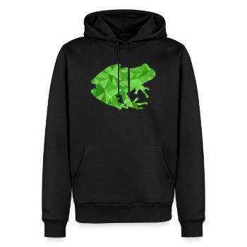 Frosch Geometrisch - Männer Premium Bio Hoodie - Schwarz - Vorne - Nico (187cm)