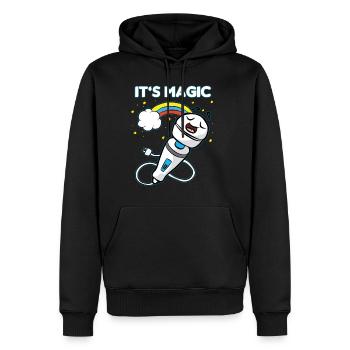 MAGIC MUR VIBRO MASTURBER Féministe - Sweat à capuche Premium bio Homme - noir - Devant - Nico (187cm)