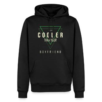 Ich bin cooler als dein Freund - Männer Premium Bio Hoodie - Schwarz - Vorne - Nico (187cm)