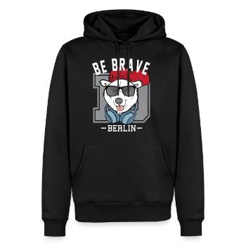 Berlin Shirt Be Brave Shirt Berliner - Männer Premium Bio Hoodie - Schwarz - Vorne - Nico (187cm)
