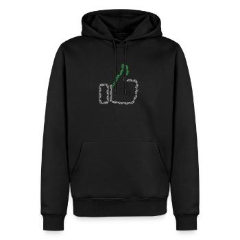 Vert pouce jardinier cadeau de semence - Sweat à capuche Premium bio Homme - noir - Devant - Nico (187cm)