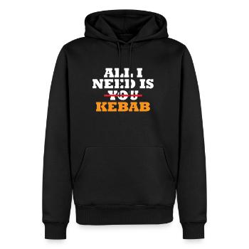 Doner Don Tout ce dont j'ai besoin c'est du kebab - Sweat à capuche Premium bio Homme - noir - Devant - Nico (187cm)