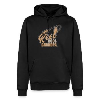 Reel Cool Grand-père Papy Grand-père au lac de pêche - Sweat à capuche Premium bio Homme - noir - Devant - Nico (187cm)