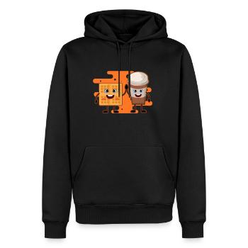 Waffel Kaffee Lecker Essen Trinken Süß - Männer Premium Bio Hoodie - Schwarz - Vorne - Nico (187cm)