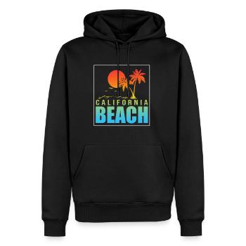 California Beach - Männer Premium Bio Hoodie - Schwarz - Vorne - Nico (187cm)